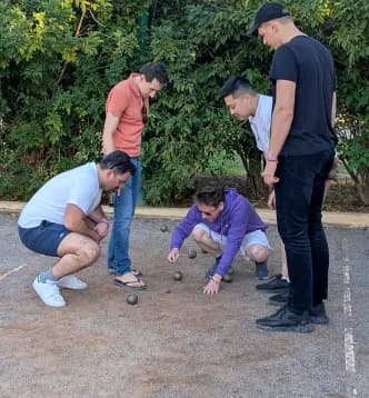 Yuma team playing petanque together