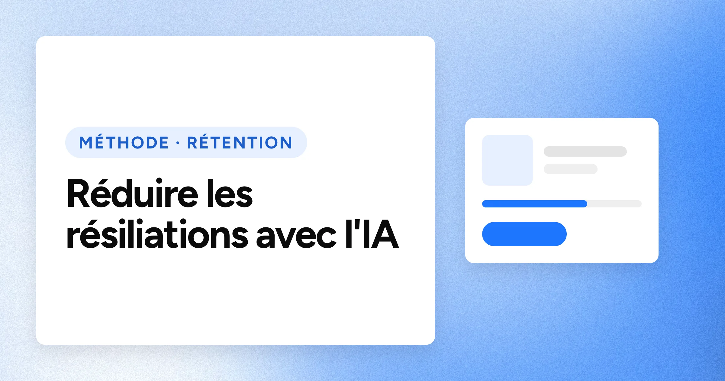 Une puce « MÉTHODE · RÉTENTION » et le titre en grands caractères blancs sur un fond bleu granuleux, avec un motif de carte de commande à droite.