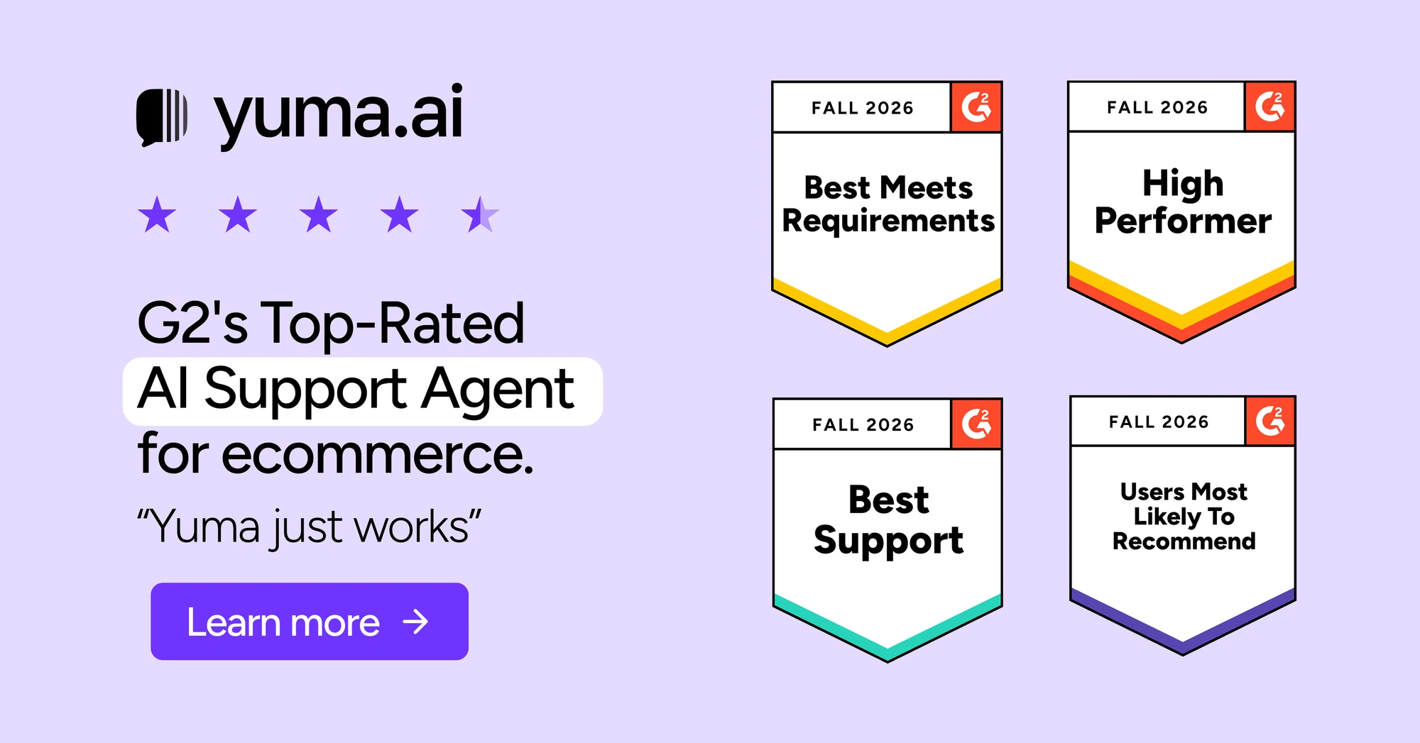 Yuma AI désignée High Performer des agents IA de support client par les utilisateurs sur G2