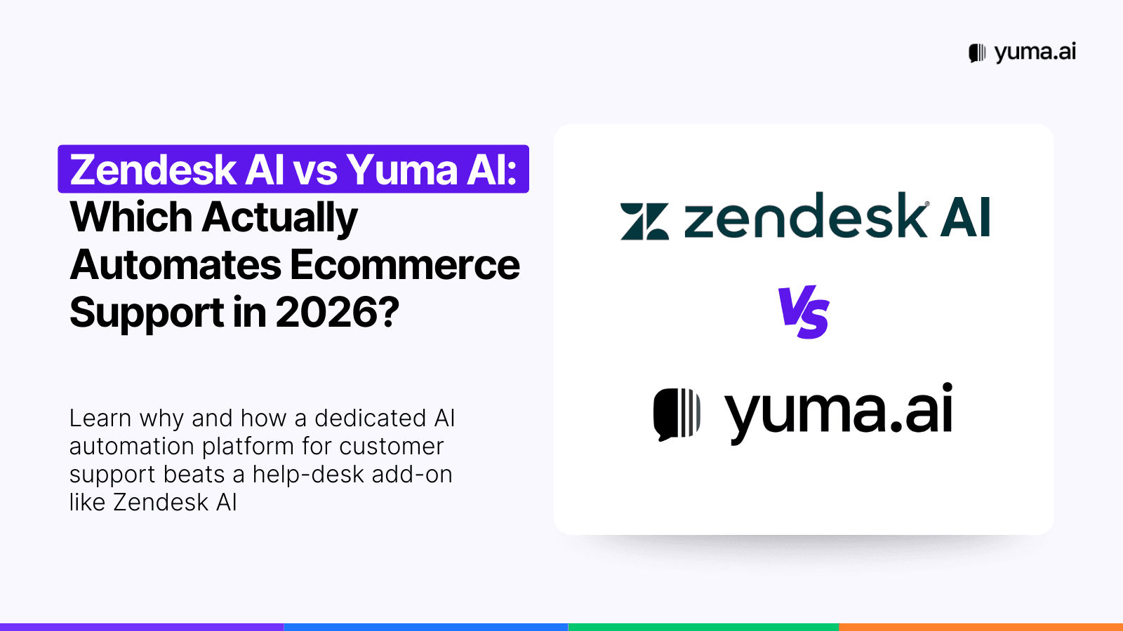 Zendesk AI vs Yuma AI: ¿qué solución automatiza de verdad el soporte ecommerce en 2026?