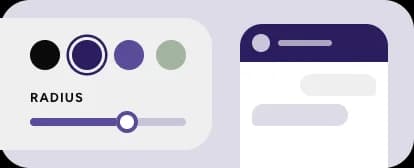 Widget colours and corner radius matched to the site