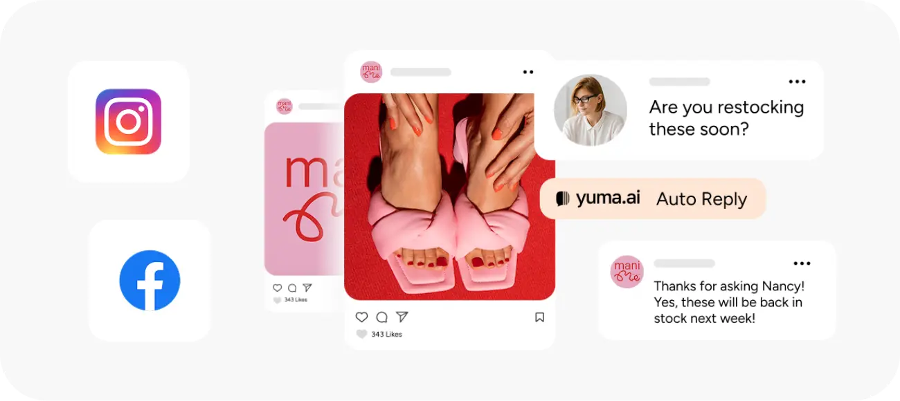Social AI replying to Instagram and Facebook comments on behalf of a brand
