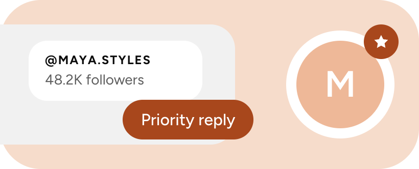 A comment from a creator with 48.2K followers marked for a priority reply