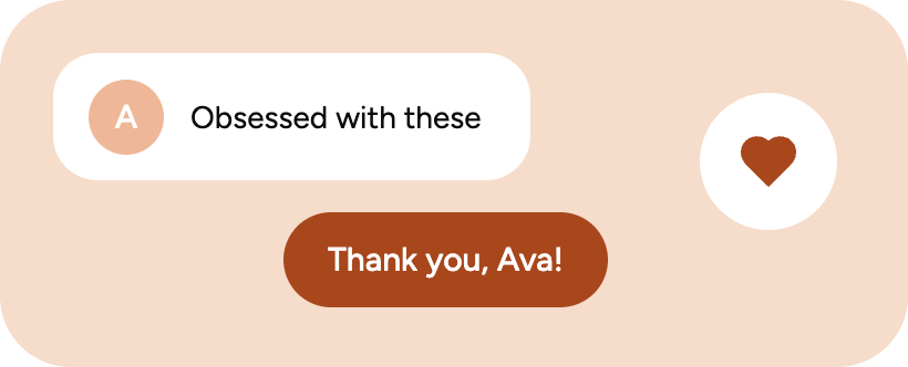 A positive comment liked and answered with a thank-you