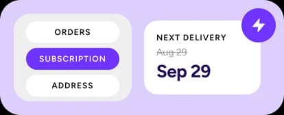 Next delivery moved from Aug 29 to Sep 29, marked Saved