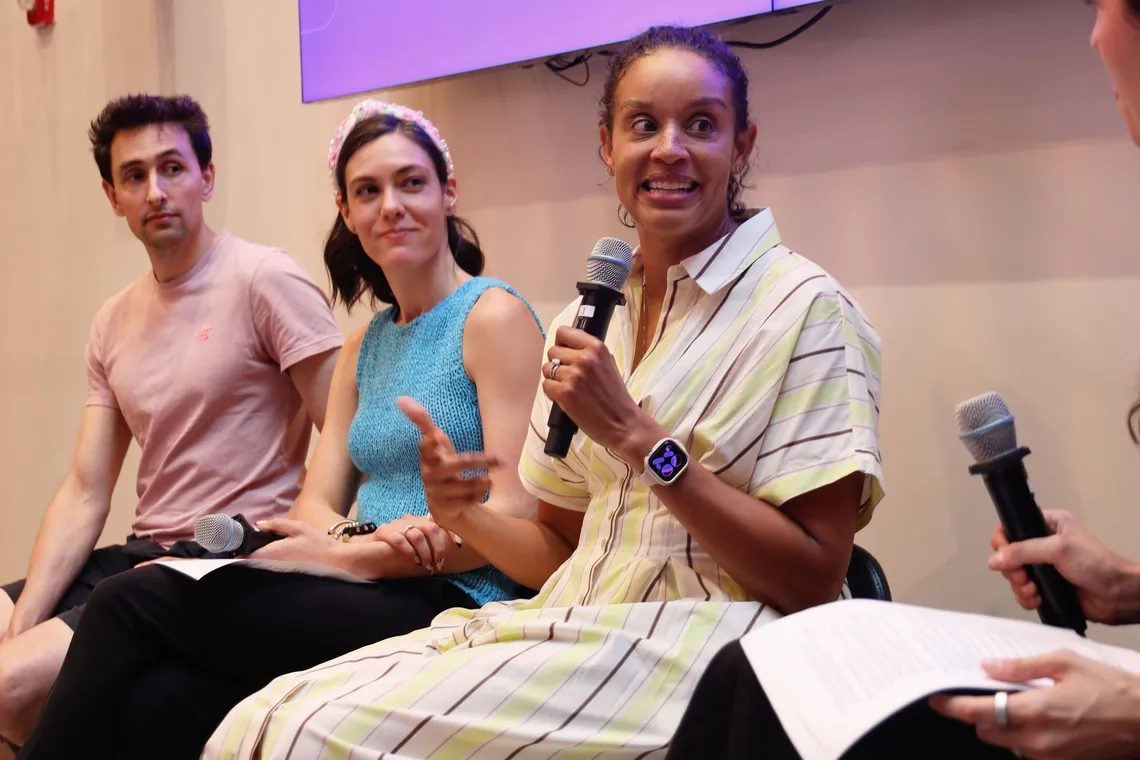 A panelist making a point during the Commerce on Autopilot discussion