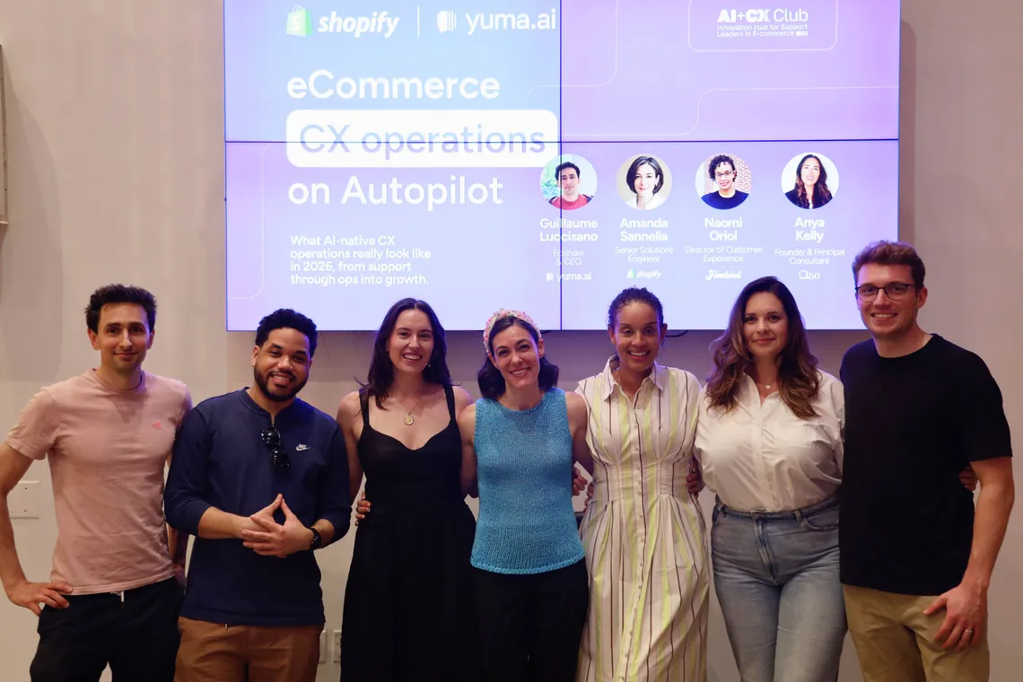 Group photo of the Commerce on Autopilot speakers on stage