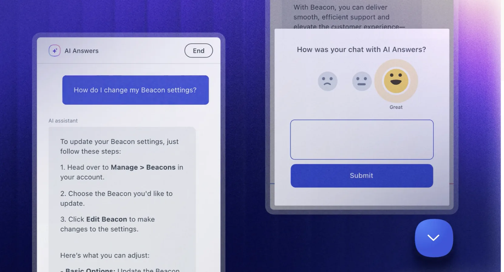 Help Scout AI Answers responding in the Beacon chat widget