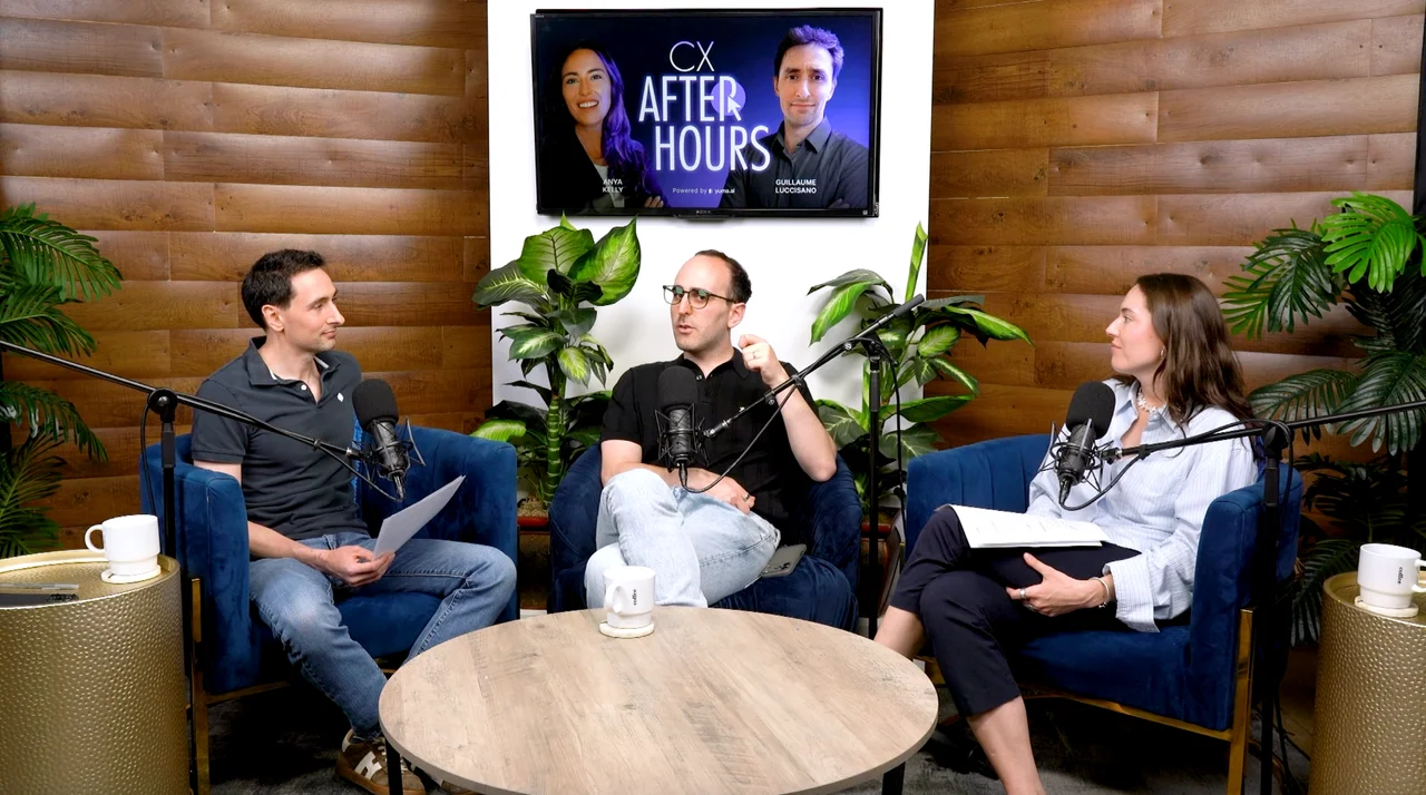 Eli Weiss, Guillaume Luccisano, and Anya Kelly recording CX After Hours