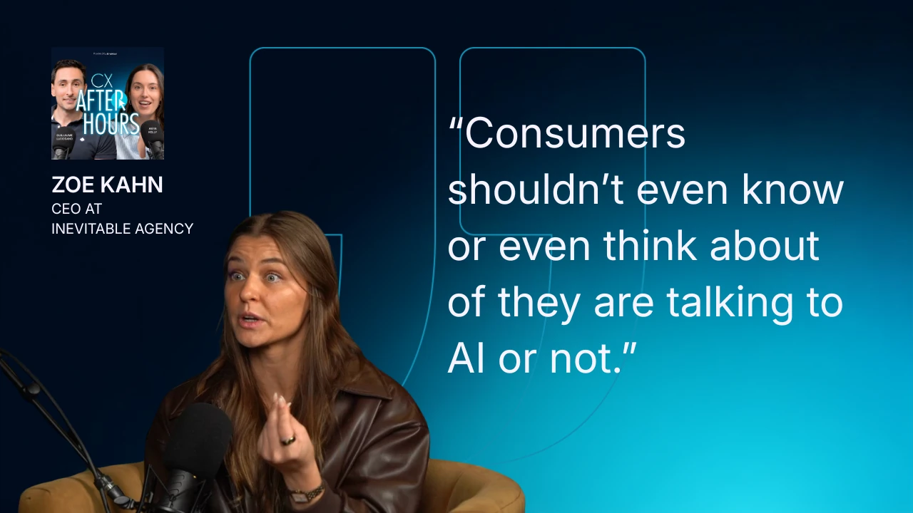 Zoe Kahn quote: Consumers shouldn't even know or even think about are they talking to AI or not.